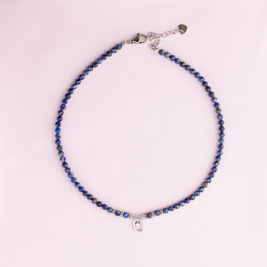 Collier argent - Lapis lazuli - DIAM'S