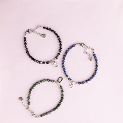 Bracelet argent - Lapis lazuli - DIAM'S