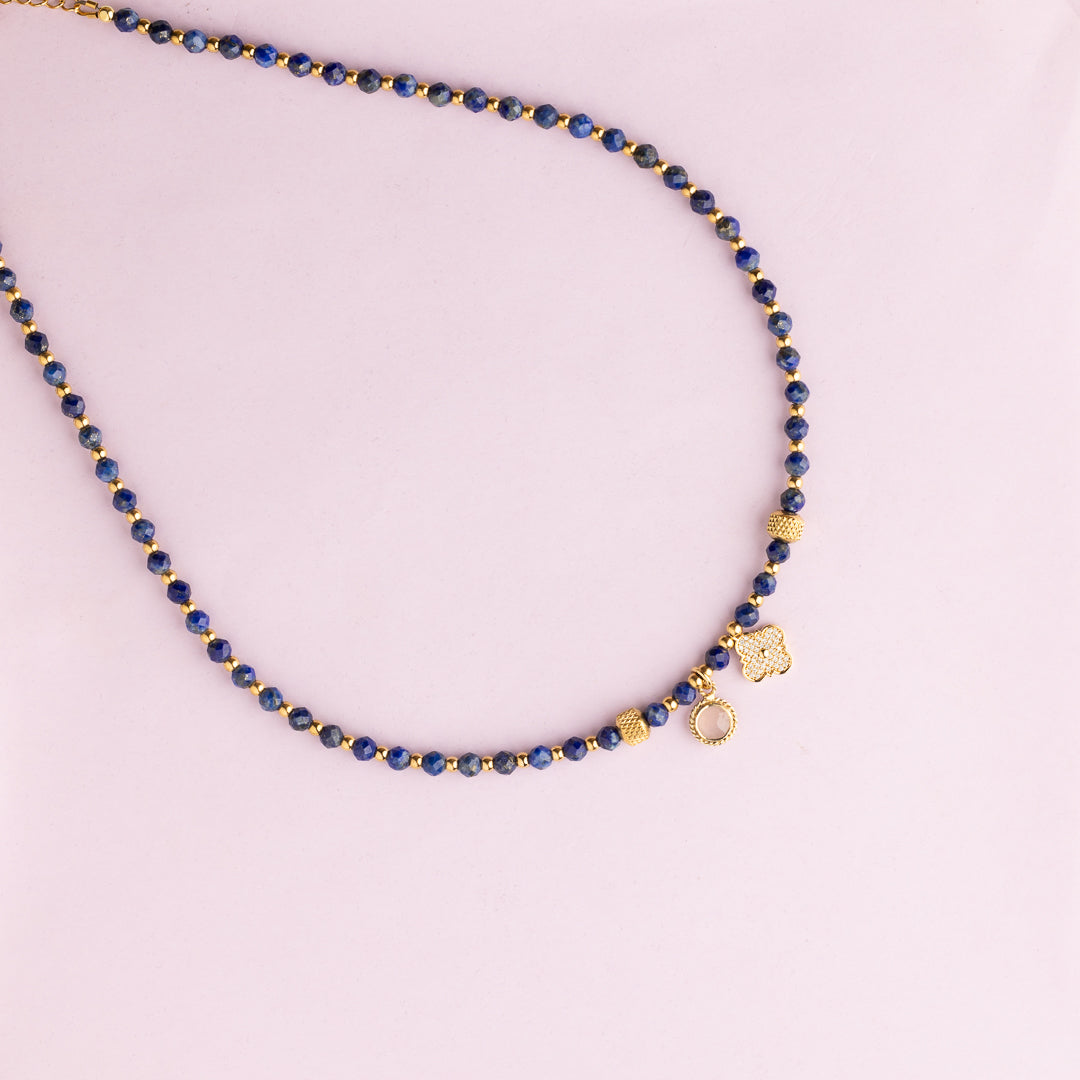 Collier or - Lapis lazuli - FRIDA