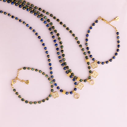 Collier or - Lapis lazuli - FRIDA