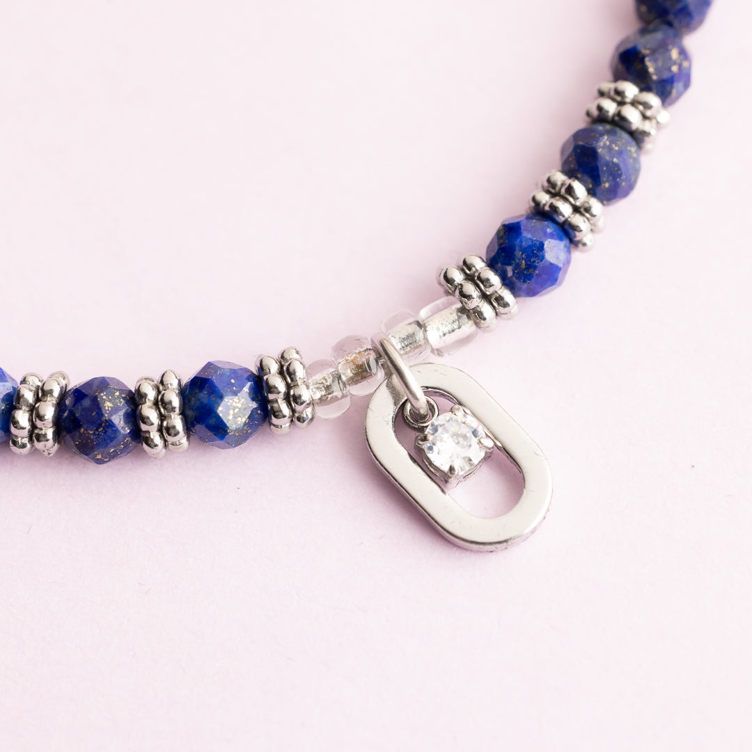 Bracelet argent - Lapis lazuli - DIAM'S