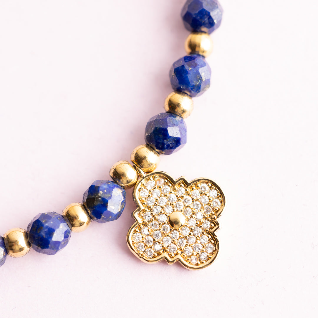 Bracelet or - Lapis lazuli - FRIDA