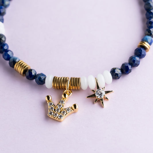 Collier or - Lapis lazuli - Jade - CROWN