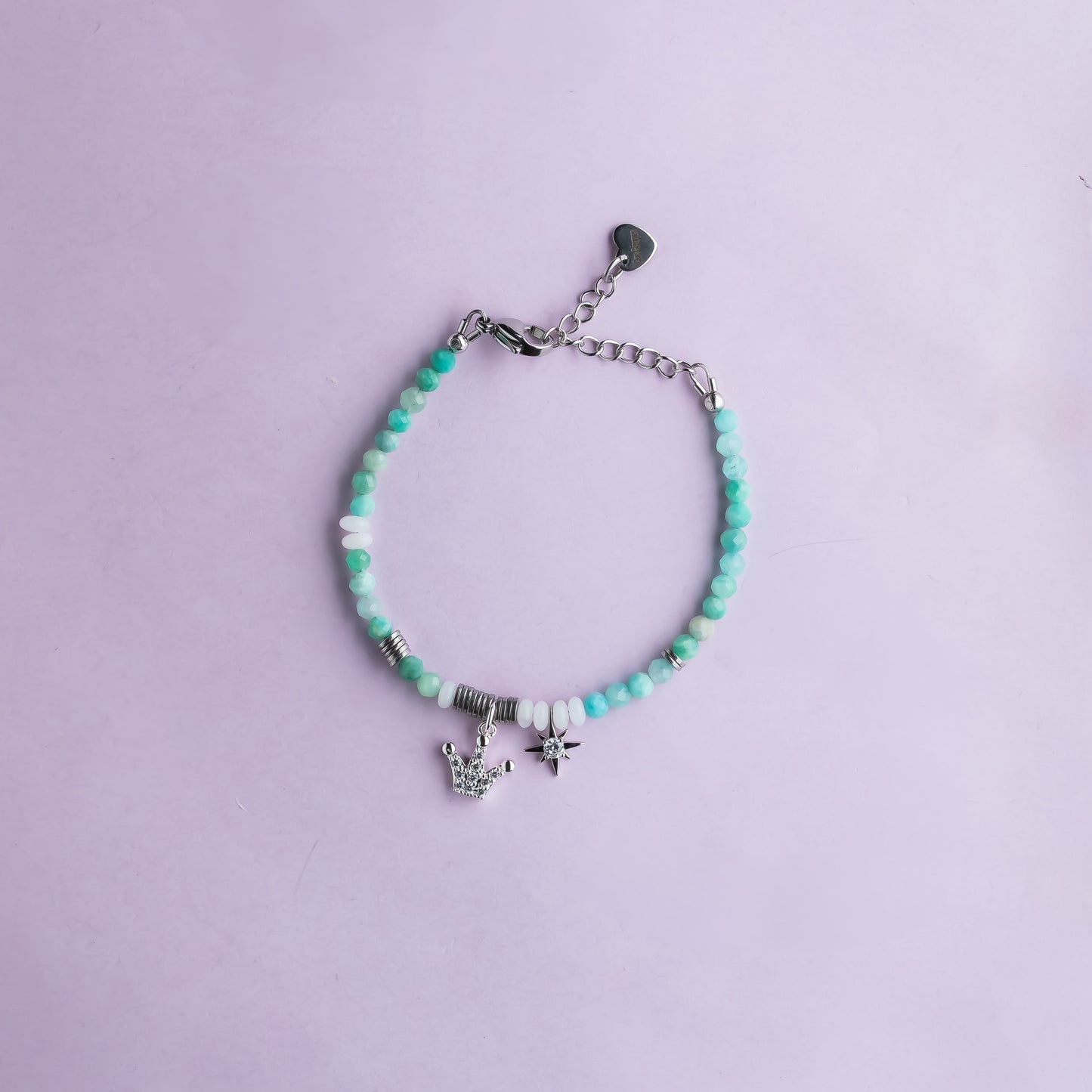Bracelet argent - Amazonite - Jade - CROWN