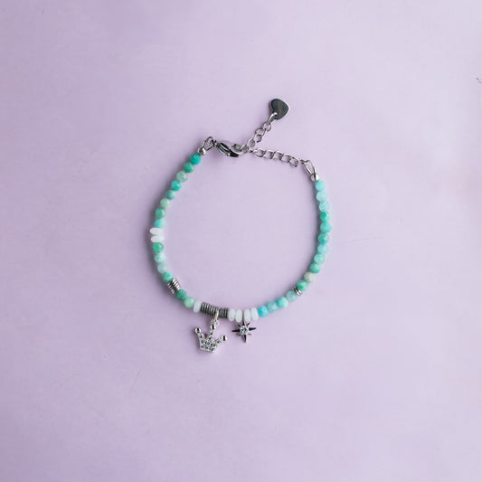 Bracelet argent - Amazonite - Jade - CROWN