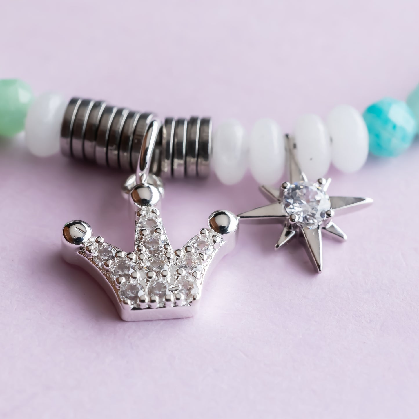 Bracelet argent - Amazonite - Jade - CROWN