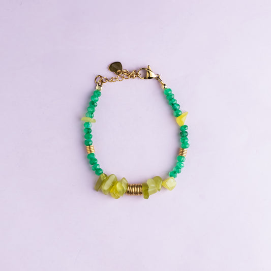 Bracelet or - Onyx et jade - NOAH