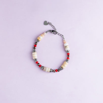 Bracelet argent - Opale - Hématite et jade - RITA