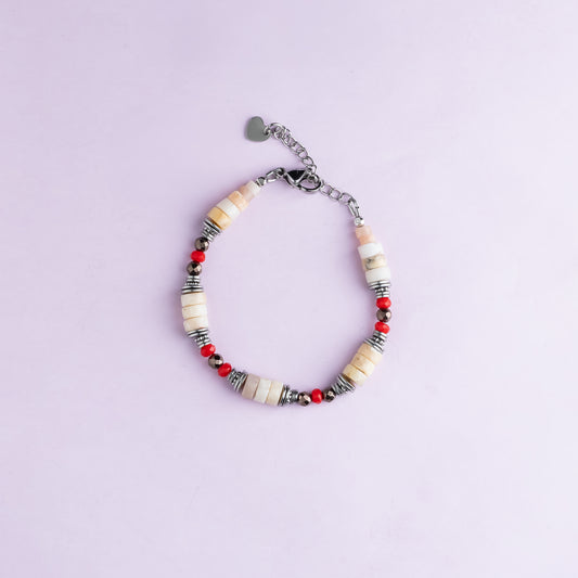 Bracelet argent - Opale - Hématite et jade - RITA