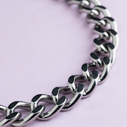 Collier en maille acier inoxydable - Argent - ROCKY