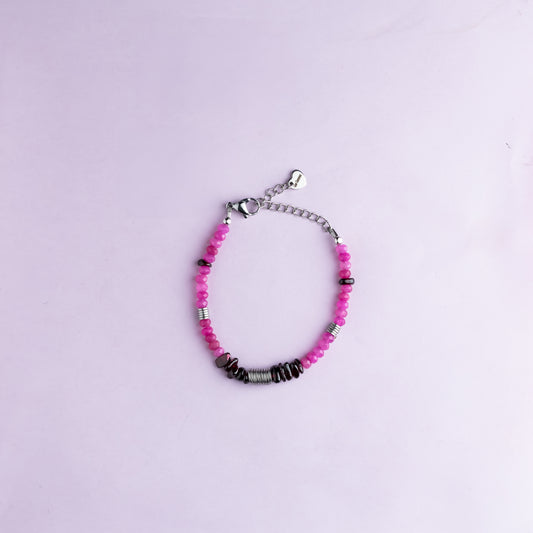 Bracelet argent - Jade et grenat - NOAH