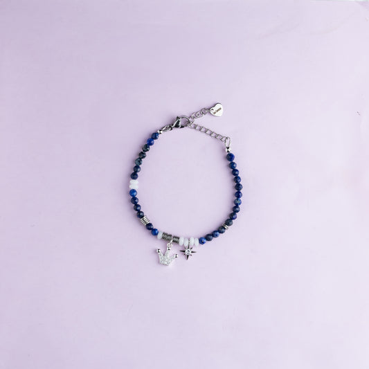 Bracelet argent - Lapis lazuli - Jade - CROWN