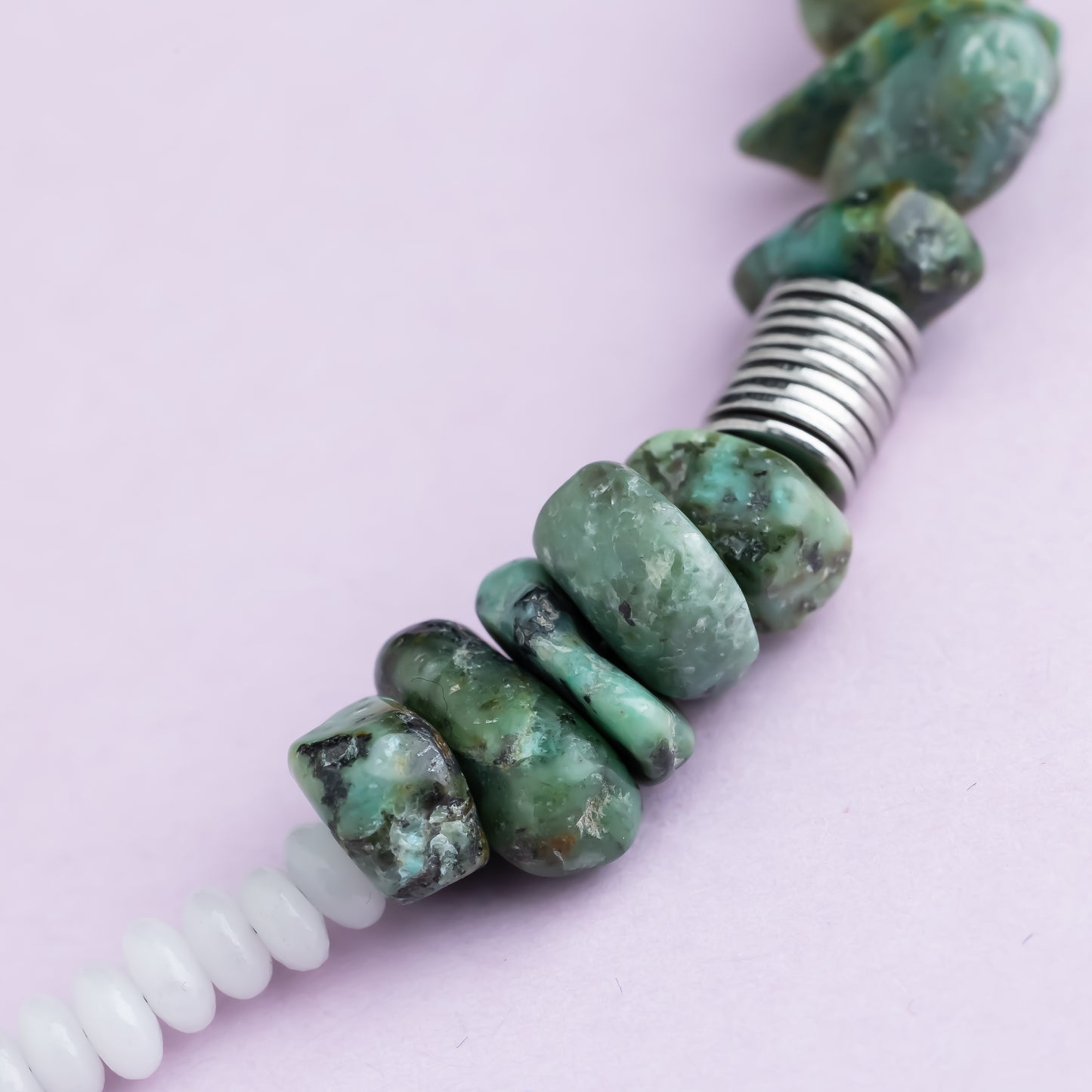 Collier argent - Jade et turquoise - NOAH