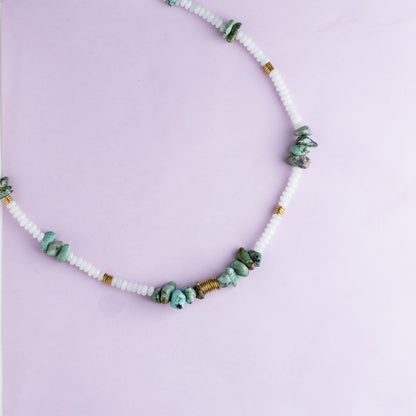 Collier or - Jade et turquoise - NOAH