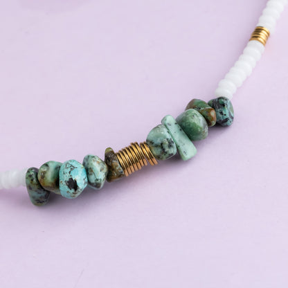 Collier or - Jade et turquoise - NOAH