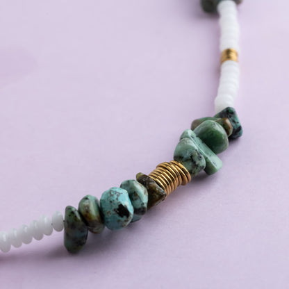 Collier or - Jade et turquoise - NOAH