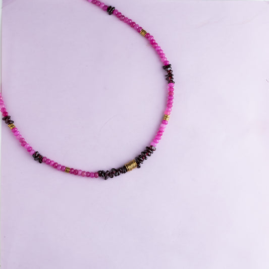 Collier or - Jade et grenat - NOAH