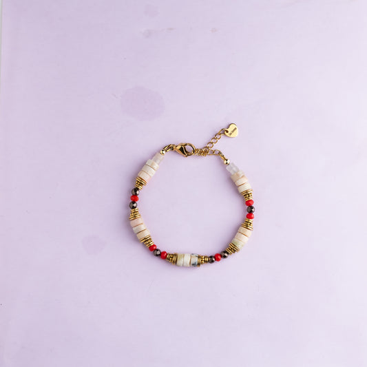 Bracelet or - Opale - Hématite et jade - RITA