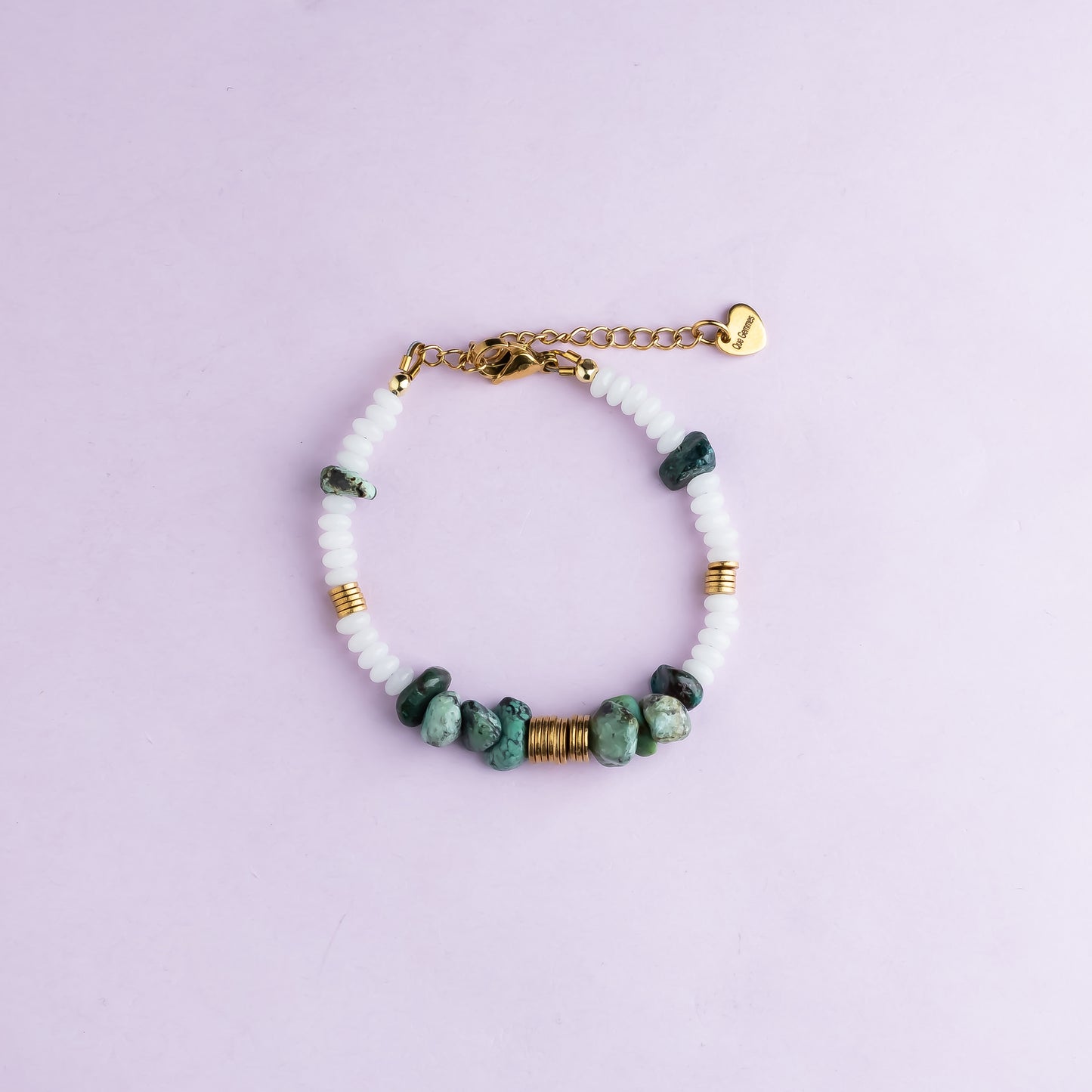Bracelet or - Jade et turquoise - NOAH