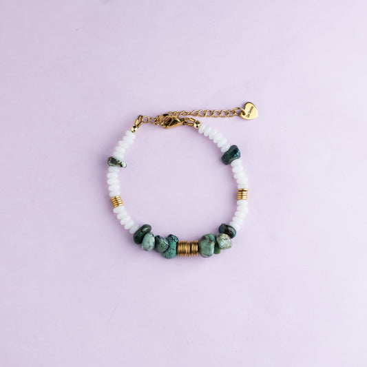 Bracelet or - Jade et turquoise - NOAH