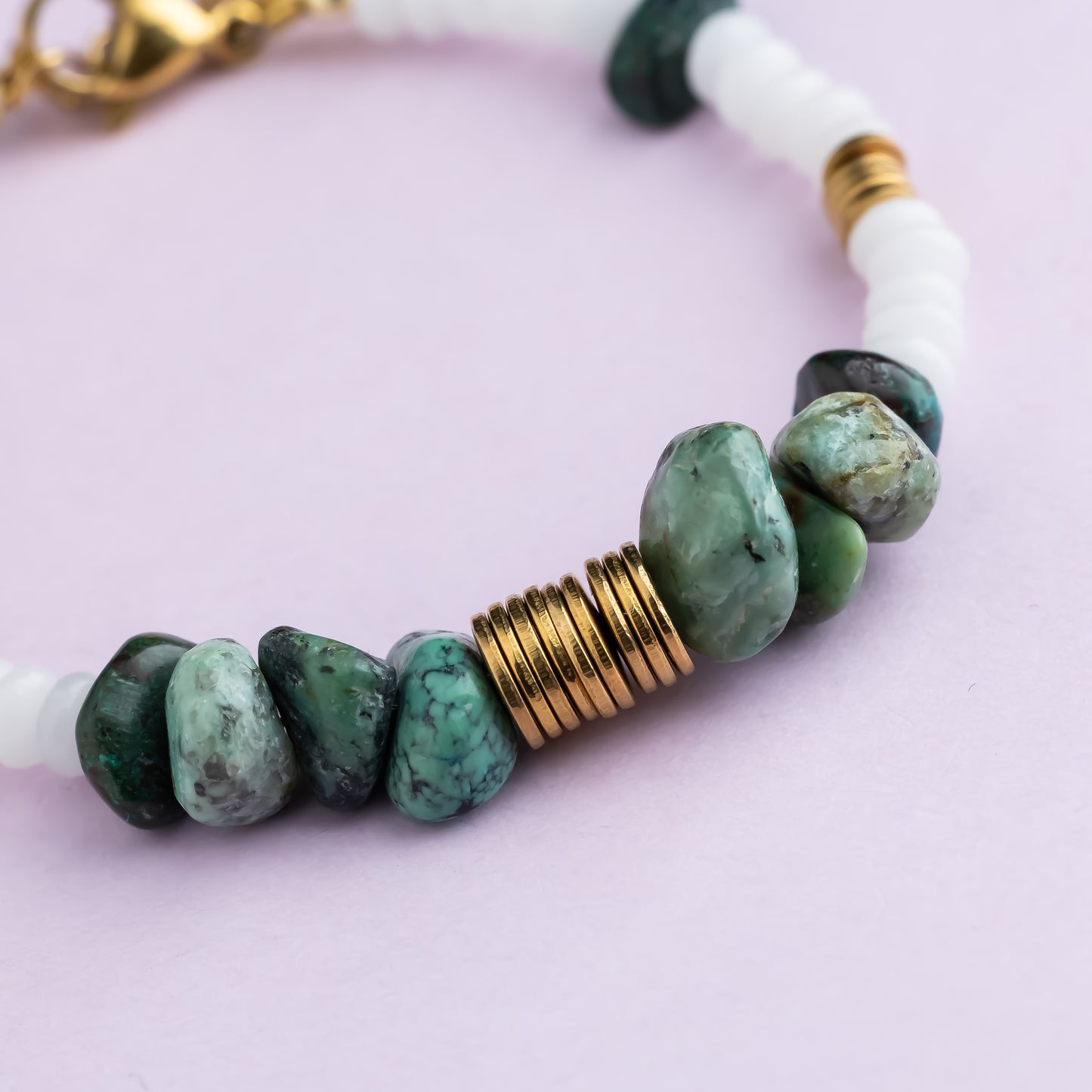 Bracelet or - Jade et turquoise - NOAH