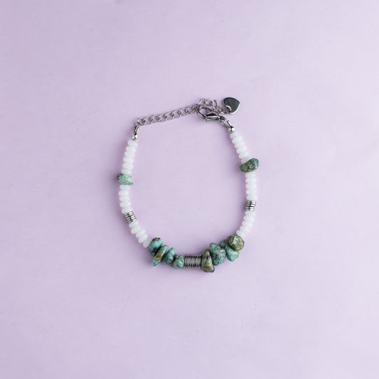 Bracelet argent - Jade et turquoise - NOAH