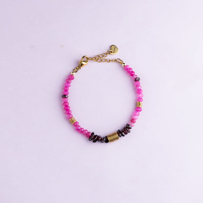 Bracelet or - Jade et grenat - NOAH