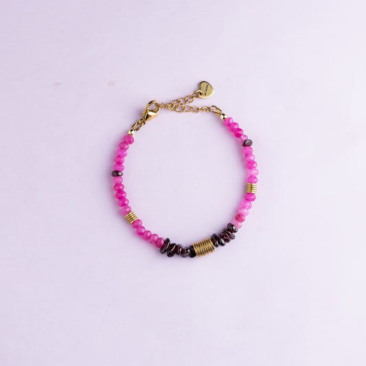Bracelet or - Jade et grenat - NOAH