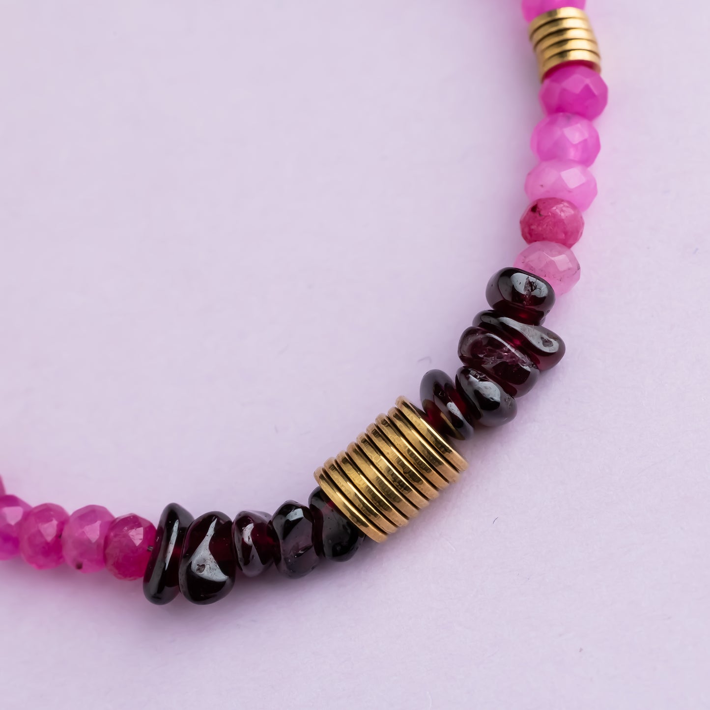 Bracelet or - Jade et grenat - NOAH