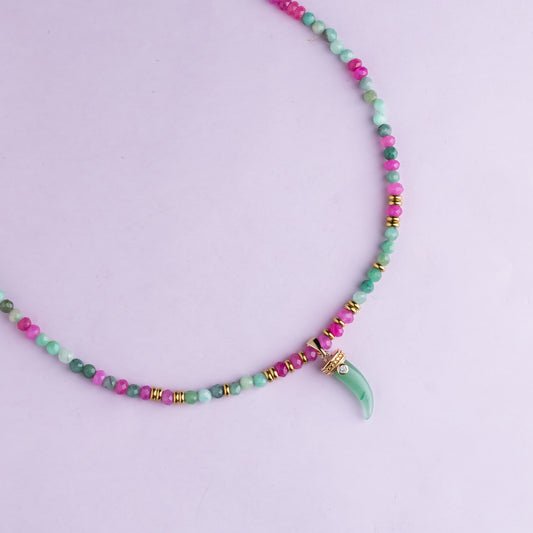 Collier or - Emeraude - Jade  - SABA