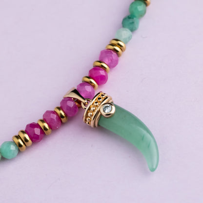Collier or - Emeraude - Jade  - SABA