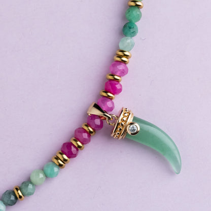 Collier or - Emeraude - Jade  - SABA