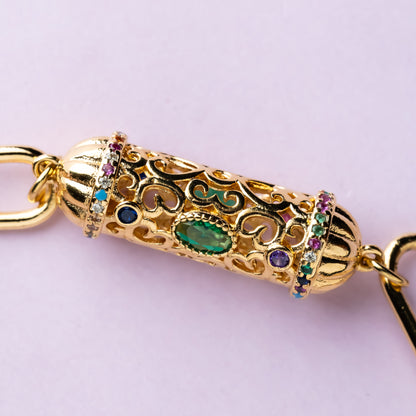 Collier maille plaqué or - Talisman  - INDIRA