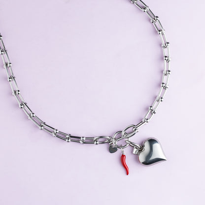 Collier en maille acier inoxydable - Argent - JENNY