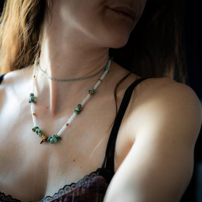 Collier or - Jade et turquoise - NOAH