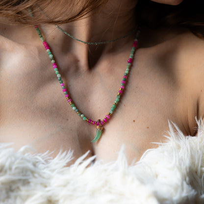 Collier or - Emeraude - Jade  - SABA