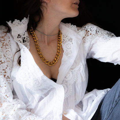 Collier en maille acier inoxydable - Or - ROCKY