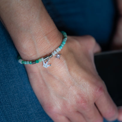 Bracelet or - Amazonite - Jade - CROWN