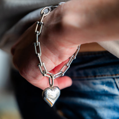 Bracelet en maille acier inoxydable - Argent - JENNY