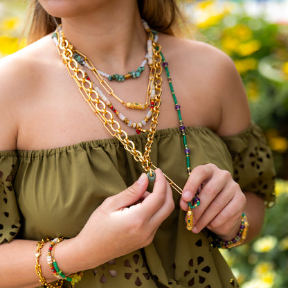 Collier or - Jade et turquoise - NOAH