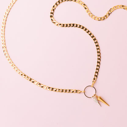 Collier or - Maille gourmette - SPIKE