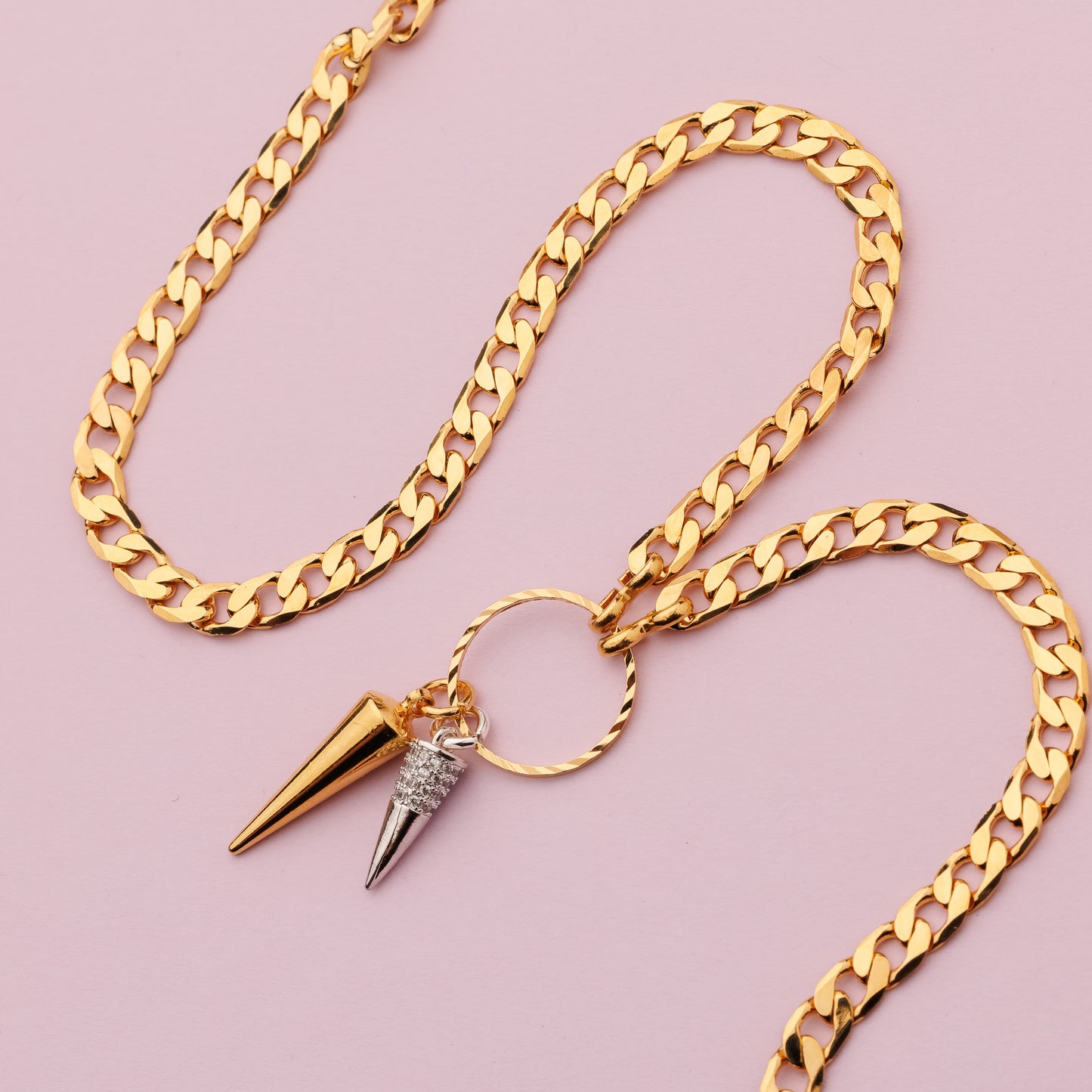 Collier or - Maille gourmette - SPIKE