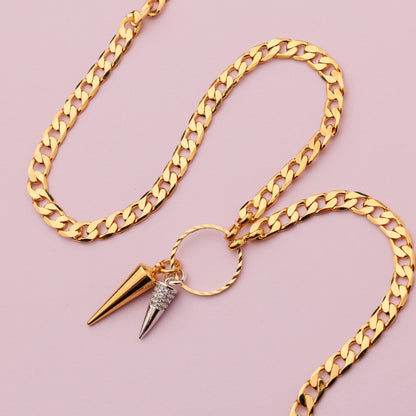 Collier or - Maille gourmette - SPIKE