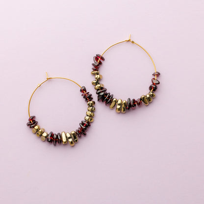 Créole or - Hématite et grenat - GLAM