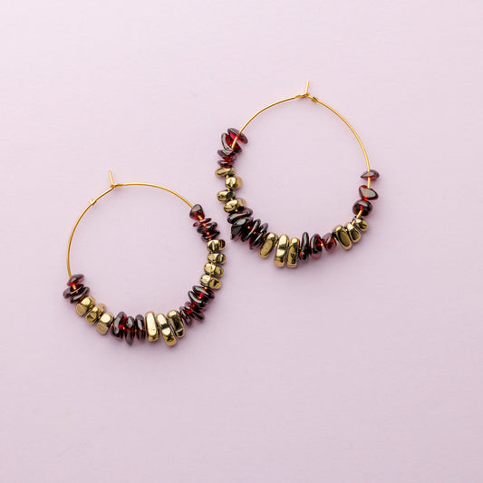 Créole or - Hématite et grenat - GLAM