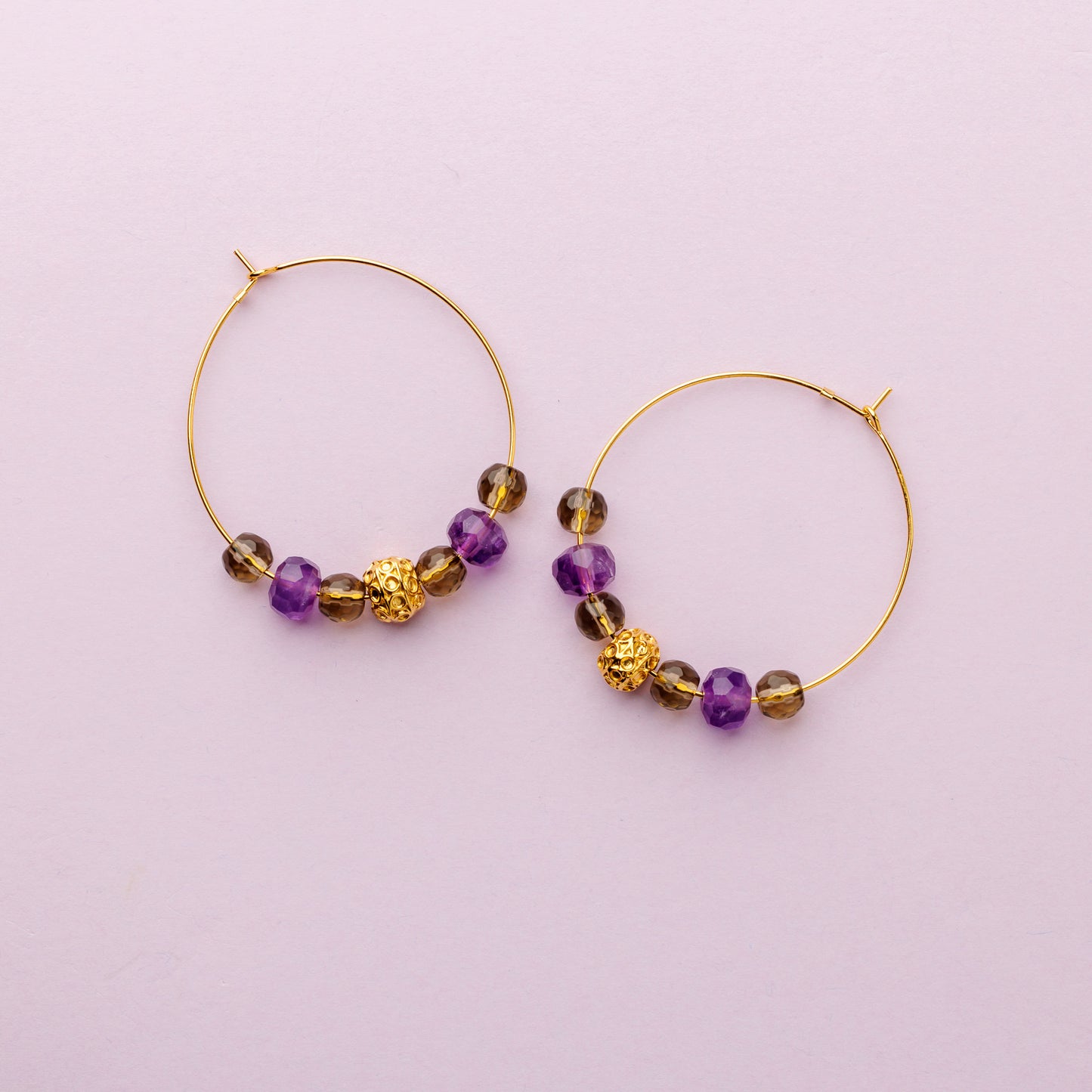 Créole or - Améthyste et quartz fumé - AMY