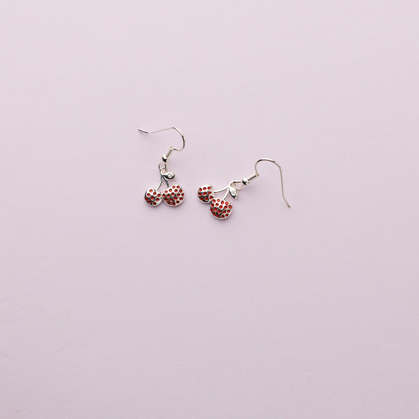 Boucle crochet US plaqué argent - Cerise - CHERRY