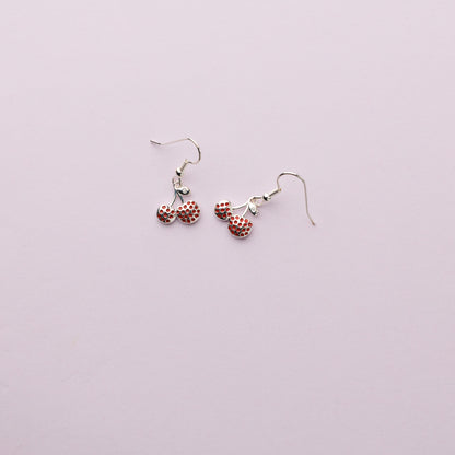 Boucle crochet US plaqué argent - Cerise - CHERRY