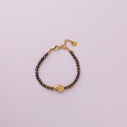 Bracelet or - Hématite - TIPHAINE