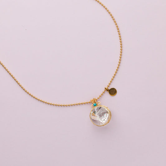 Collier or - Cristal de roche - CRISTAL